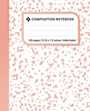 Composition Notebook: Marble Composition Book Wide Ruled 100 Sheet Pink Gradient