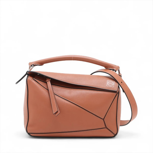 Loewe Puzzle Bag Small Leather 2 Way Handbag Brown
