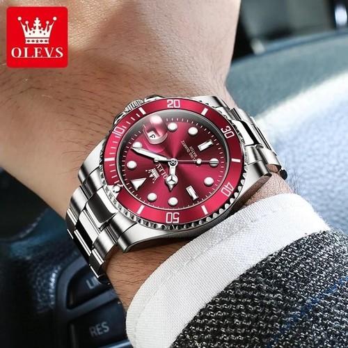 41MM OLEVS Quartz Luxury Watch Men Stainless Steel Waterproof Luminous Analog - Picture 4 of 4