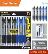 Refillable Gel Pens 0.7mm Fine Point Black Blue Retractable Office Supplies