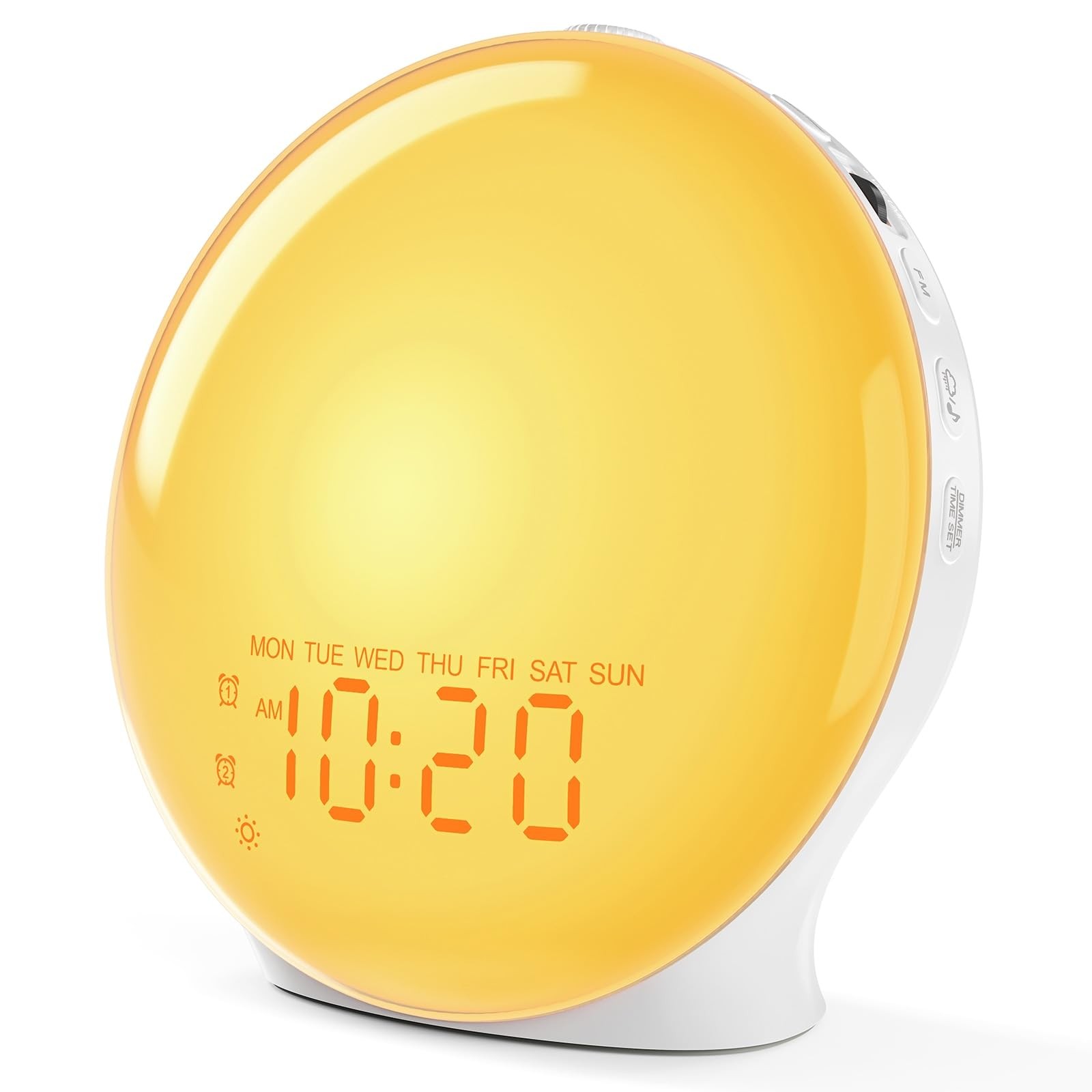 FullScreen Wake Up Light Sunrise Alarm Clocks for Bedrooms, White Noise Machi...