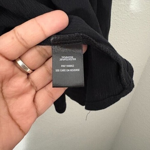 Torrid Gauze Crinkle Button Detail Tank Top Size 2 Black Adjustable Straps - Picture 5 of 7