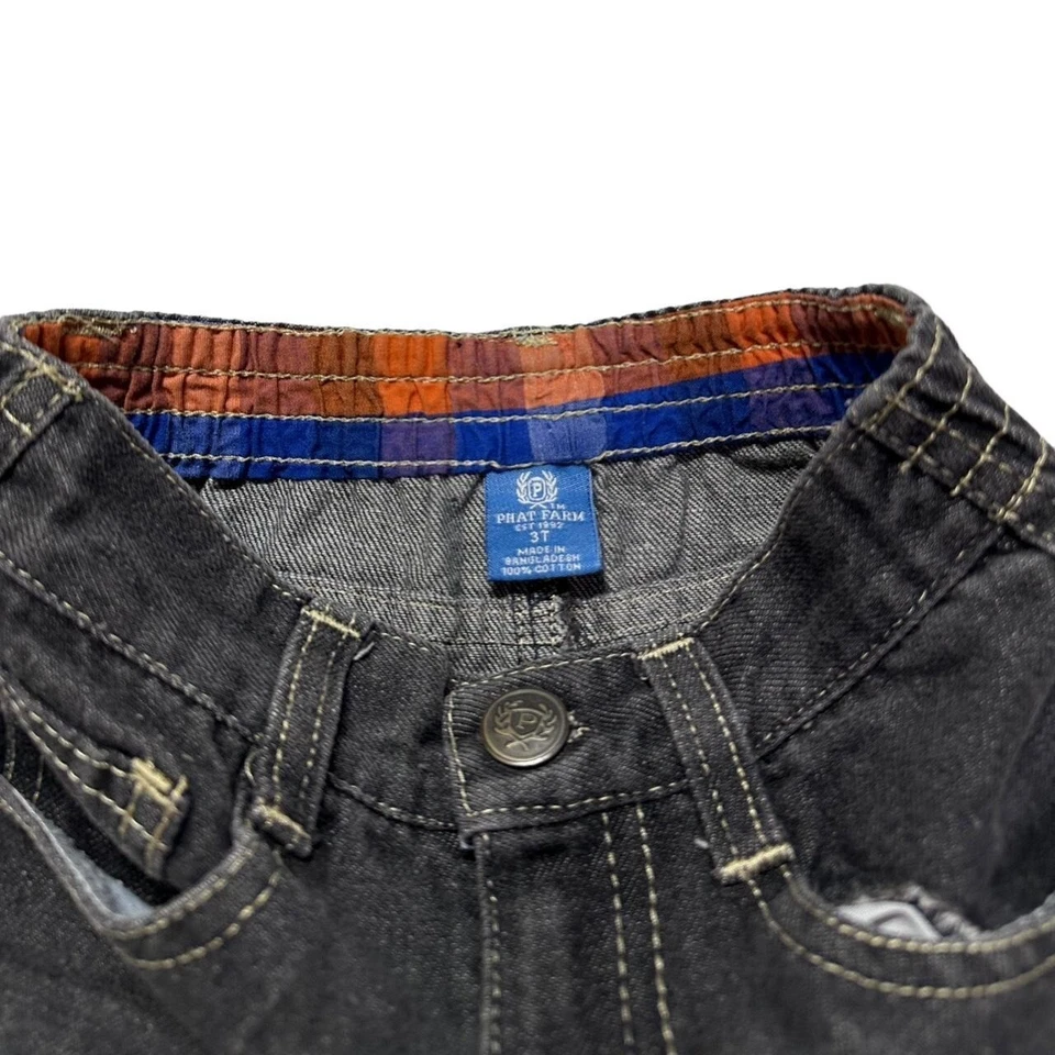 Pantalones de mezclilla bordados Y2K Phat Farm para niños Foto 3 de 4