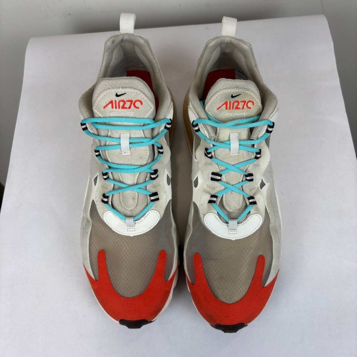 Nike Air Max 270 React Light Beige Chalk Running Sneakers Shoes