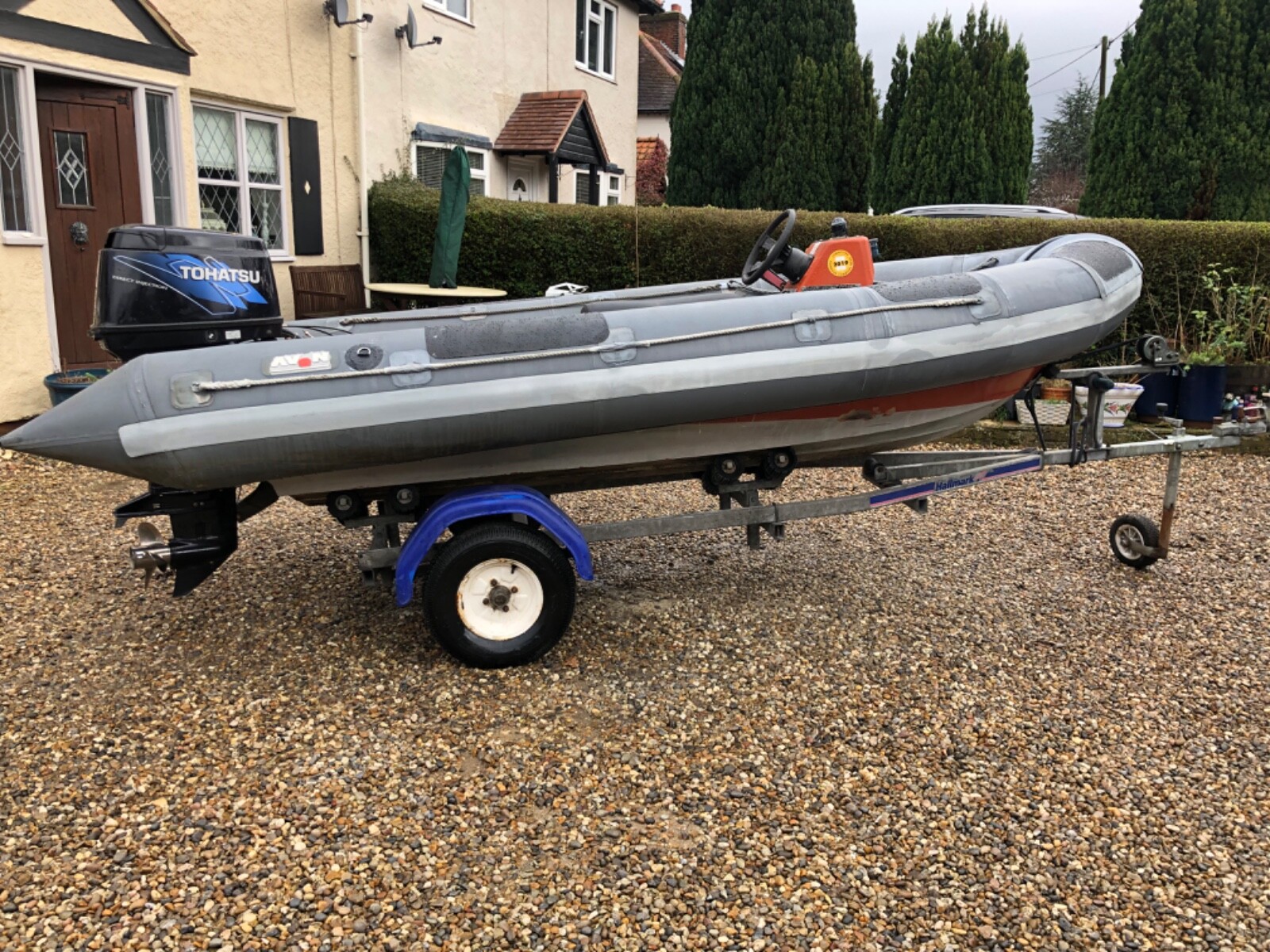 AVON SEARIDER SR4 WITH A 2012 TOHATSU 50HP TLDI EFI 2 STROKE HYDRAULIC