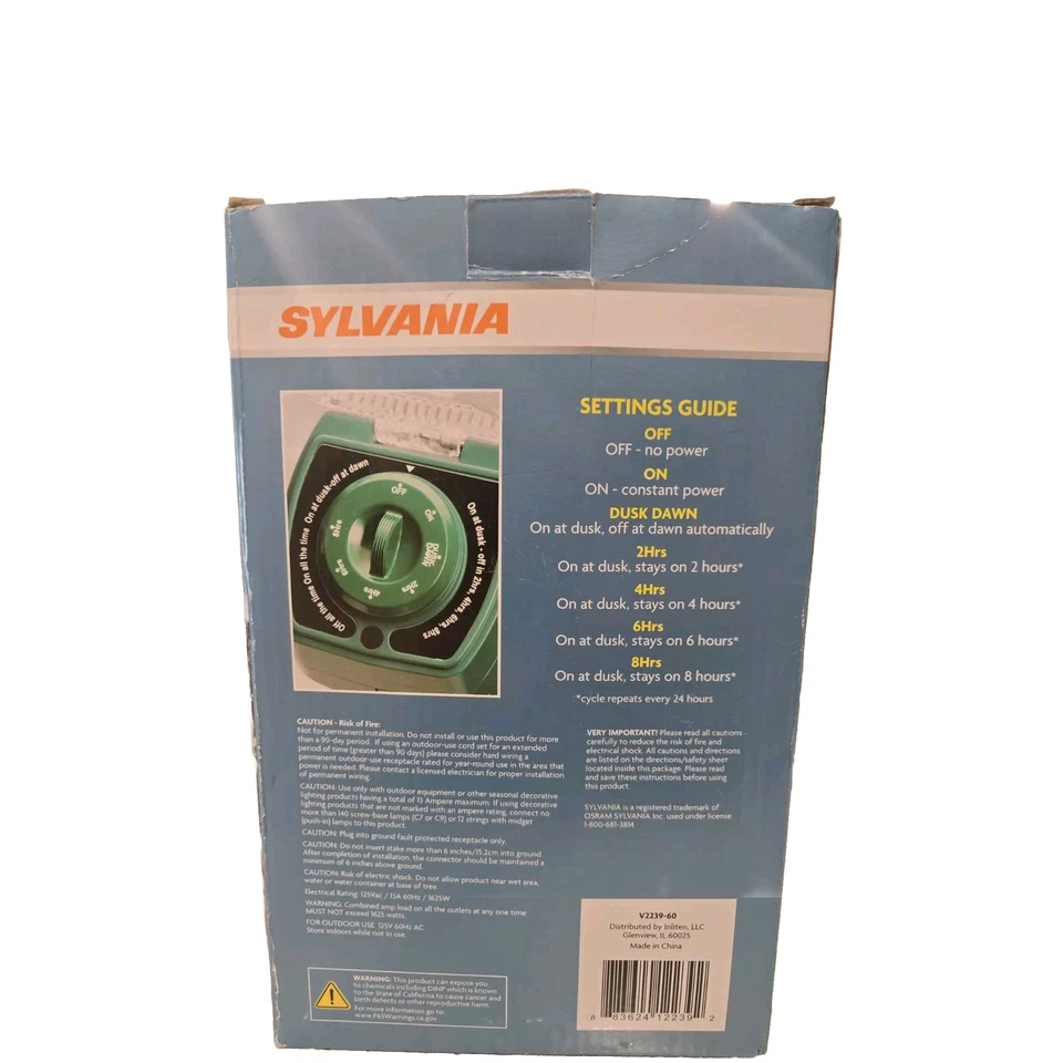 Sylvania 6 Outlet Power Stake With Timer And Photocell Sensor - Image 2 of 4