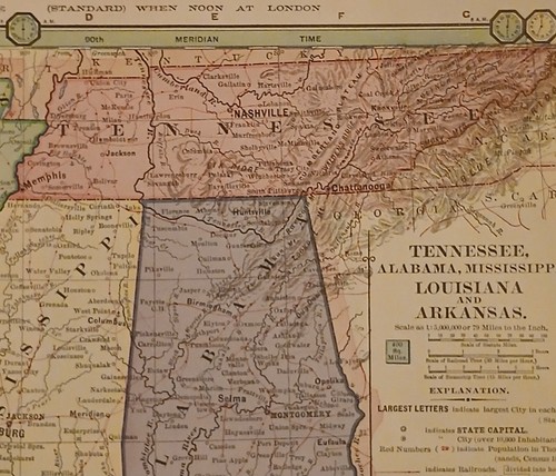 Antique Colorful Dated 1885 Map Of The Southern States Of AK, TN, LO, MS... - Picture 8 of 10