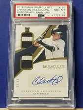 Christian Villanueva - 2018 Immaculate Rookie Autograph Dual Material  PSA 8  