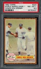 1962 Topps #232 World Series Game 1 PSA 8.5 Yankees Yanks Win Opener  (0437)