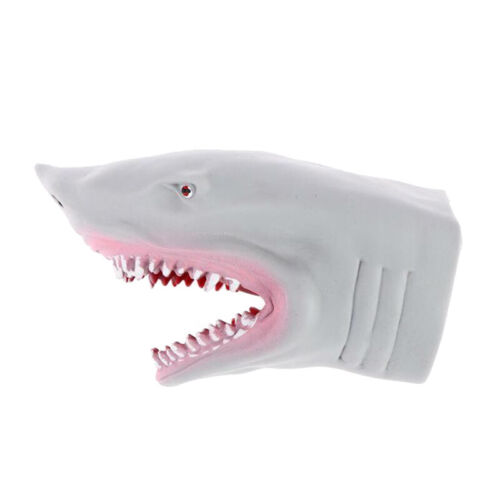 Shark Hand Puppet TPR Gray Shark Hand Puppet Glove Telling Story Doll P-=s= - Picture 1 of 12