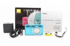 Near Mint COOLPIX S3500 Oriental Blue 7.0x Optical Zoom Elegant design Japan