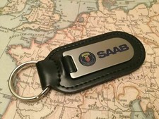 Saab Key Ring Etched And Infilled On Leather 9-3 9-5 900 90 Turbo 2