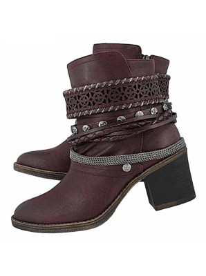 BIZOU 4 Brown Wine Casual Ankle Boots 