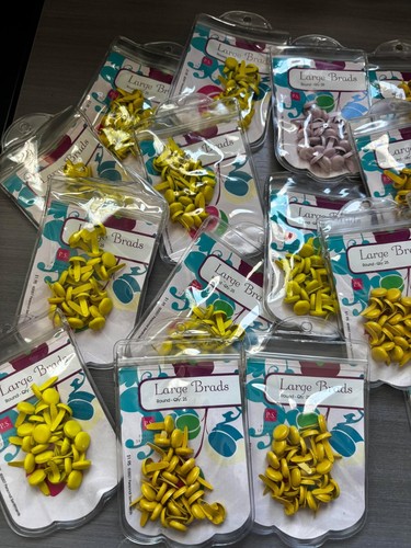 34 Assorted Large Brads & Spiral Clips Scrapbooking / Crafts - Picture 2 of 7
