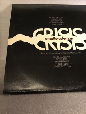 Vinyl Records - Ornette Coleman - Crisis- Original 1972 Promo