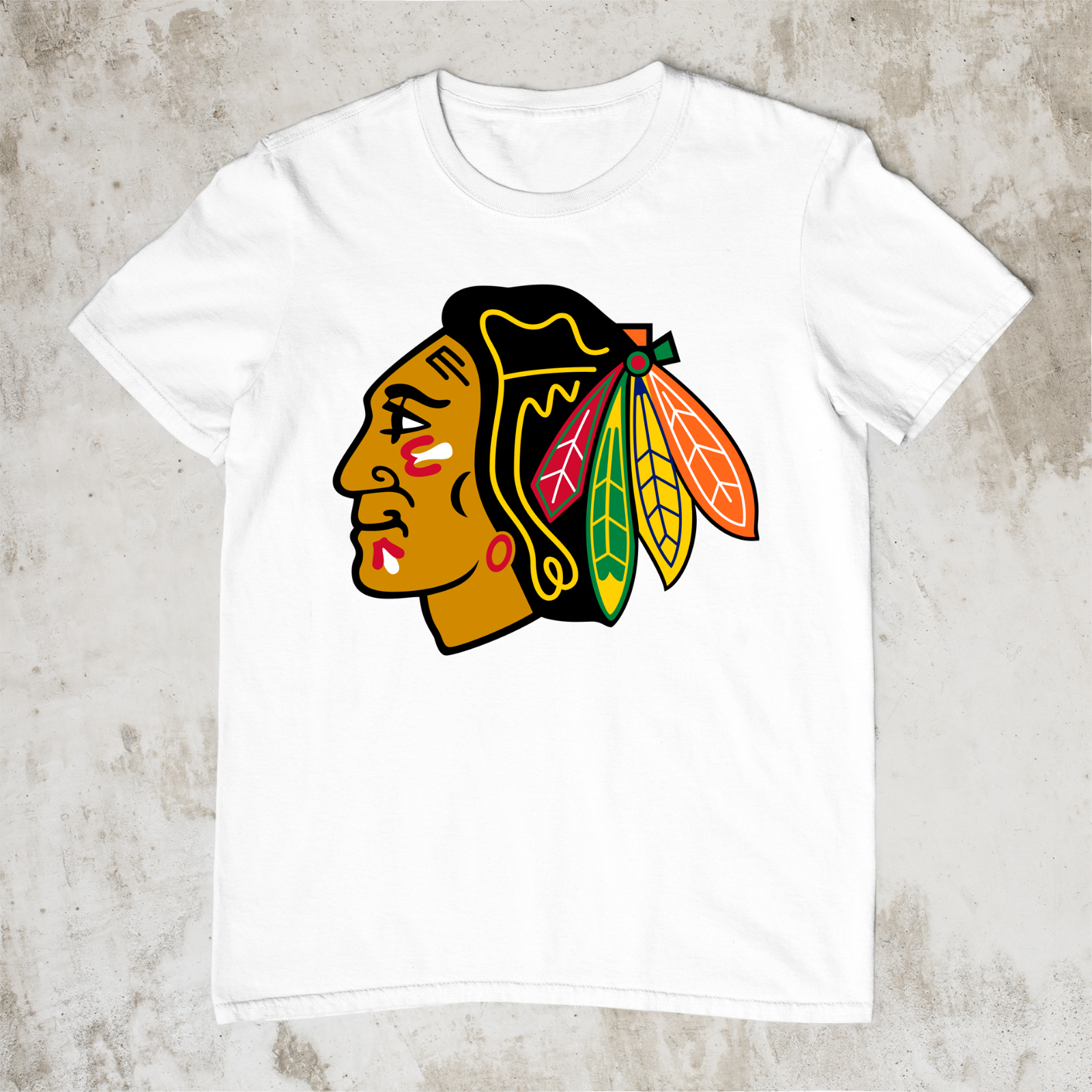 Chicago Blackhawks Logo White Unisex Tee All Sizes Men T-shirt JJ5285