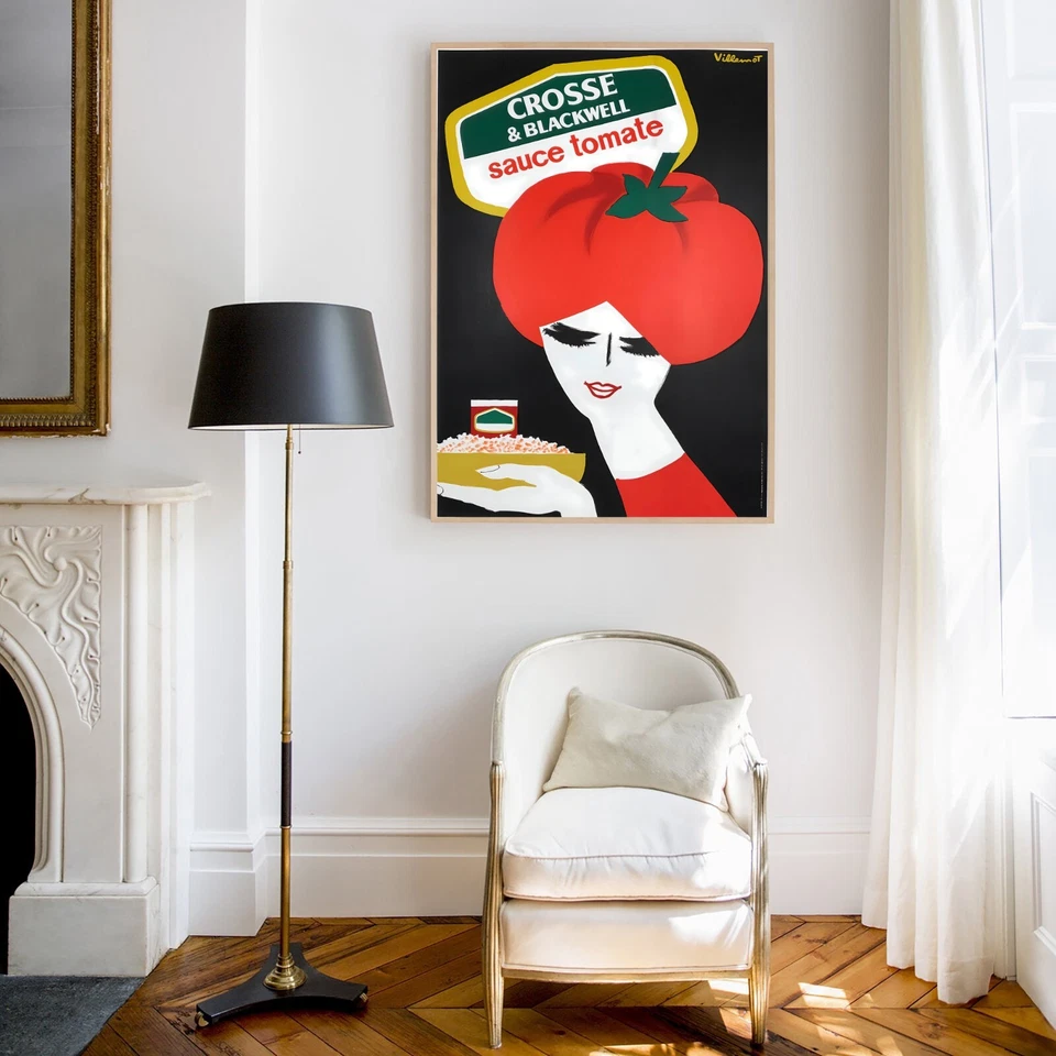 Póster de arte de pared vintage Crosse & Blackwell Sauce Tomate - Bernard Villemot 1981 Foto 2 de 4