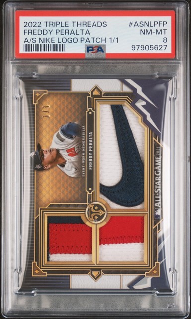 2022 Topps Triple Threads 1/1 All-Star Nike Logo Patch Freddy Peralta #ASNLP-FP