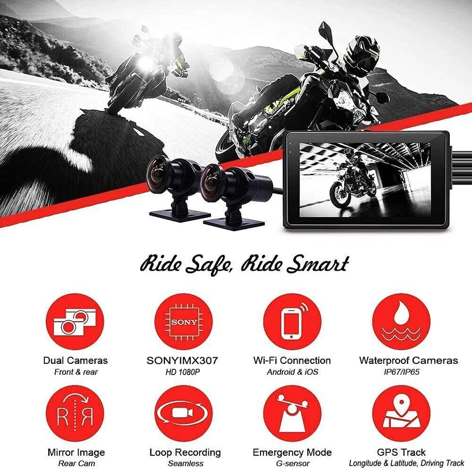 Sykik Rider bikers Camera XR3.0 Wi-Fi, 1080p , with SONY super night vision - Image 3 of 4