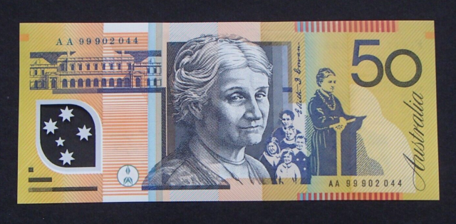 1999 Unc $50 Dollar Bank Note First Prefix AA99 - Macfarlane/Evans - R518cF -N94