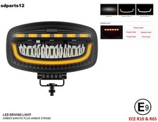 Faro LED 60W 12V/24V Profondità Posizione Bianco/Arancio Stroboscopico E9 Camion