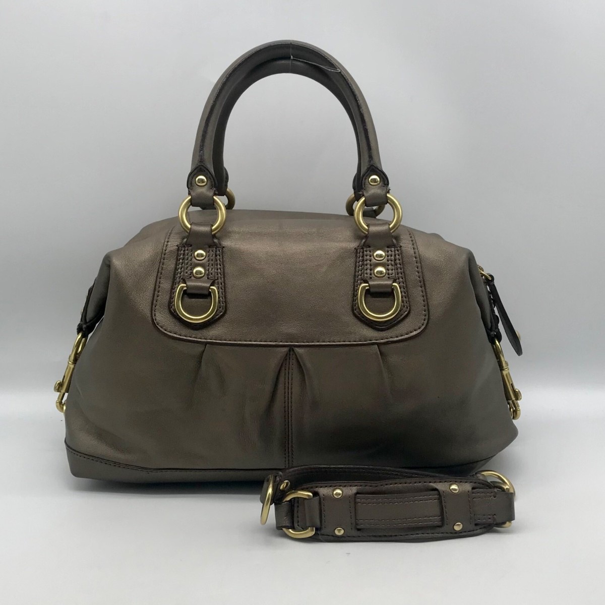 【AND A ASH】Parts Cub Teddy Coach Ashley Metallic Pewter Convertible Top Handle Shoulder