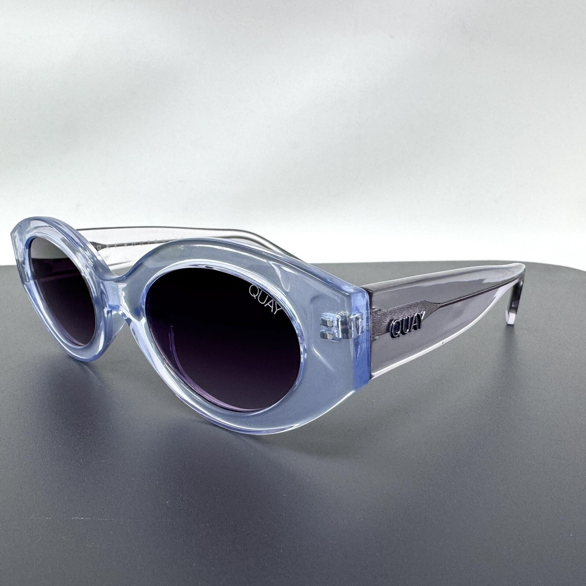 QUAY Australia Sunglasses See Me Smile Oval See Thru Lenses