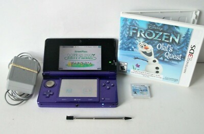 Nintendo 3DS Midnight Purple With Game OEM Charger Disney