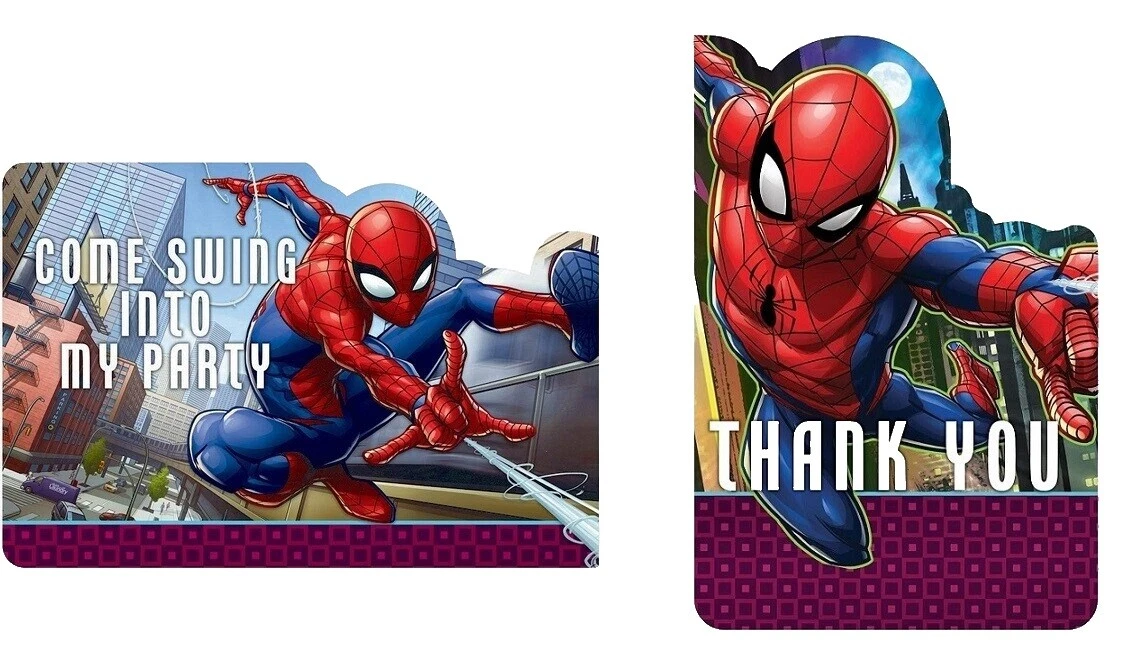 Tarjetas de felicitación Amscan Spider-Man y las invitaciones