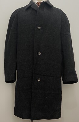 1950s Men's Vintage Grey Tweed Overcoat Bespoke Raglan Sleeves