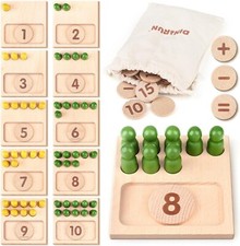Montessori Toys - Counting Peg Board for Kids - Montessori Math and Numbers f...