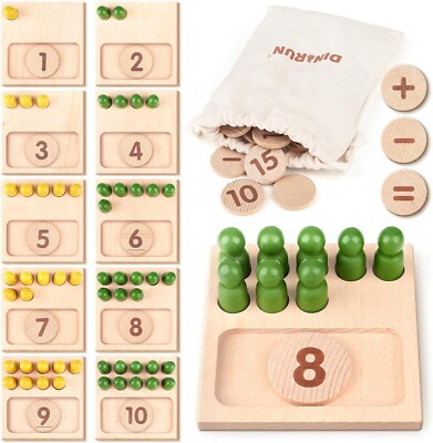 Montessori Toys - Counting Peg Board for Kids - Montessori Math and Numbers f...