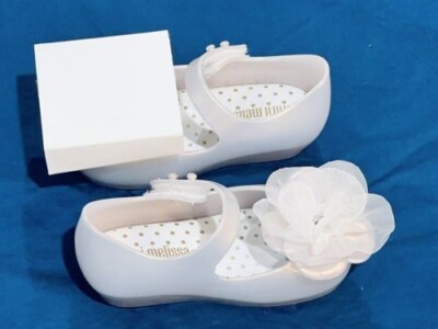 Mini Melissa Baby Girls Ultragirl Chic Mary Jane Flat Pearly White