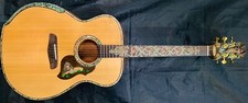 Blueberry Handmade Jumbo Size Acoustic Guitar Christian Motif Pre-Order 90 Days
