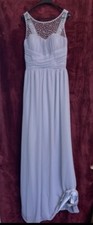 BNWT Dove Grey Lined wedding party maxi dress.Ruched to waist.Pearl & diamanté 
