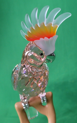 スワロフスキー クリスタル 『 Cockatoo Red』 718565 Swarovski Crystal Cockatoo Paradise Red Bird On Perch Retired