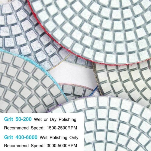 UK 16pcs Diamond Polishing Pads Wet Dry 4 Inch Set Kit For Concrete Marble Tile - Picture 5 of 14