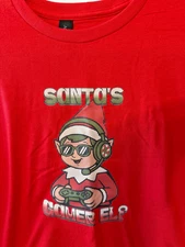 Graphic AI Gamer Elf "Santa's Gamer Elf" Graphic T-Shirt Size Youth-L /New