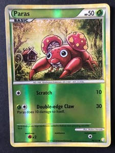 Paras 76/123 HGSS Base Set REVERSE HOLO Heartgold Soulsilver Pokemon Card Exc