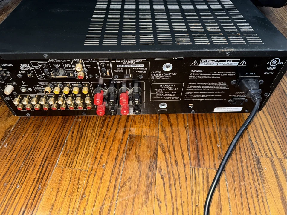 INTEGRA DTM-5.3 Surround Sound Stereo Home Theater Receiver - NO REMOTE - Image 3 of 4