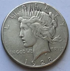 1928 peace silver dollar Very Fine Coins low mintage - KEY DATE