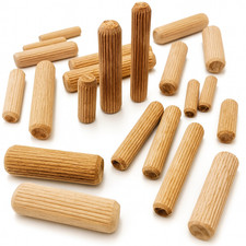 5mm 6mm 8mm 10mm 12mm HARDWOOD DOWELS WOODEN CHAMFERED FLUTED PIN WOOD BEECHWOOD