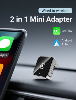 2-in-1 Wireless CarPlay Android Auto Adapter USB Plug & Play für iPhone Android