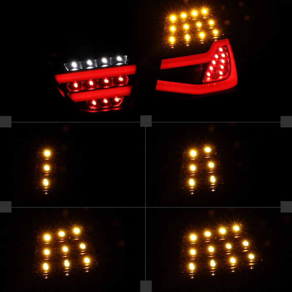 Black Tail Lights Fit 2009-2011 BMW E90 325i 328i 3-Series Sedan Full LED Lamps Foto 3 de 4