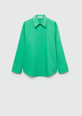 Chemise Mango Coton Vert T.M NEUVE+ETIQUETTE - Photo 1/4