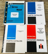 International B-414 Diesel Tractor Service Parts Operators Manual Set Shop BD154