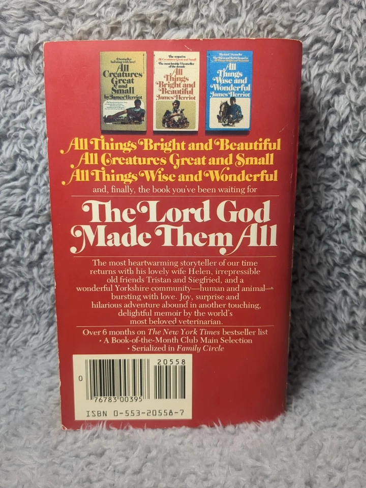 ЛОРД БОГ СДЕЛАЛ ИХ ВСЕХ от James Herriot винтажный 1982 Bantam книга в мягкой обложке - Изображение 3 из 4