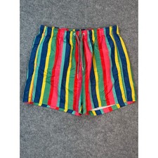Boardies Apparel Mens Multi Color Vertical Stripe Swim Trunks Size Large