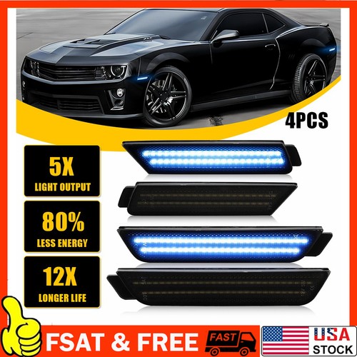 Dynamic Blue LED Fender Side Marker Light For 2010-2015 Chevrolet Camaro 1-10Set - Picture 14 of 26