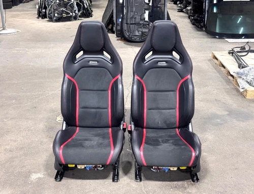 2014-2019 MERCEDES CLA45 AMG RECARO FRONT BUCKET SEATS PAIR BLACK OEM